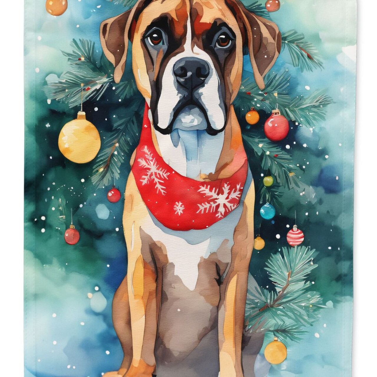 Edge Collections - Multicolor - Holiday Snowy Village Outdoor Porch Display Flag - 1 Piece